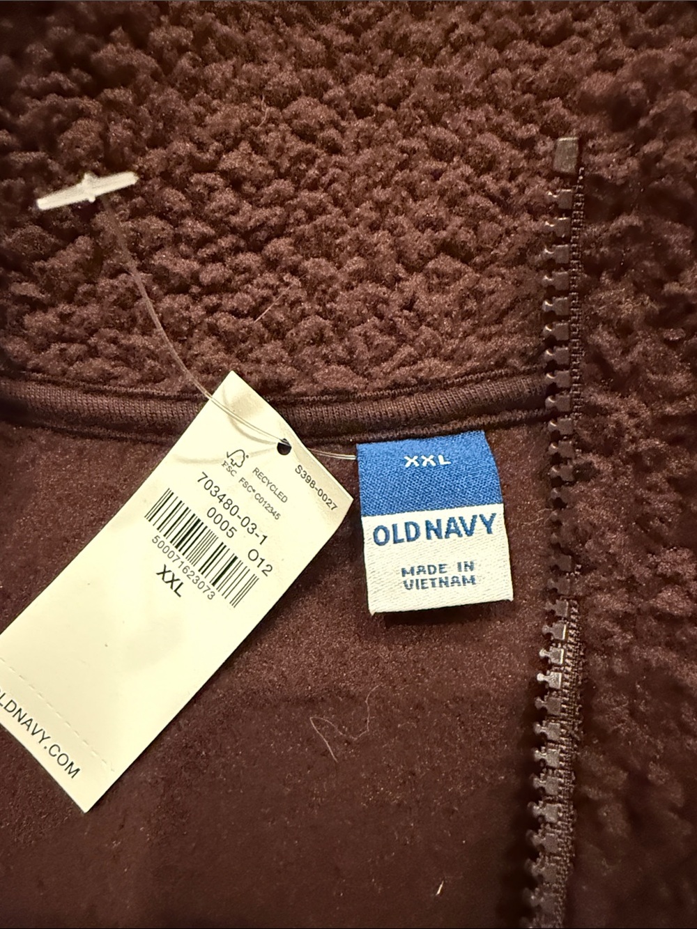 NWT Old Navy plum wine slouchy sherpe zip jacket size XXlarge. - Picture 2 of 8